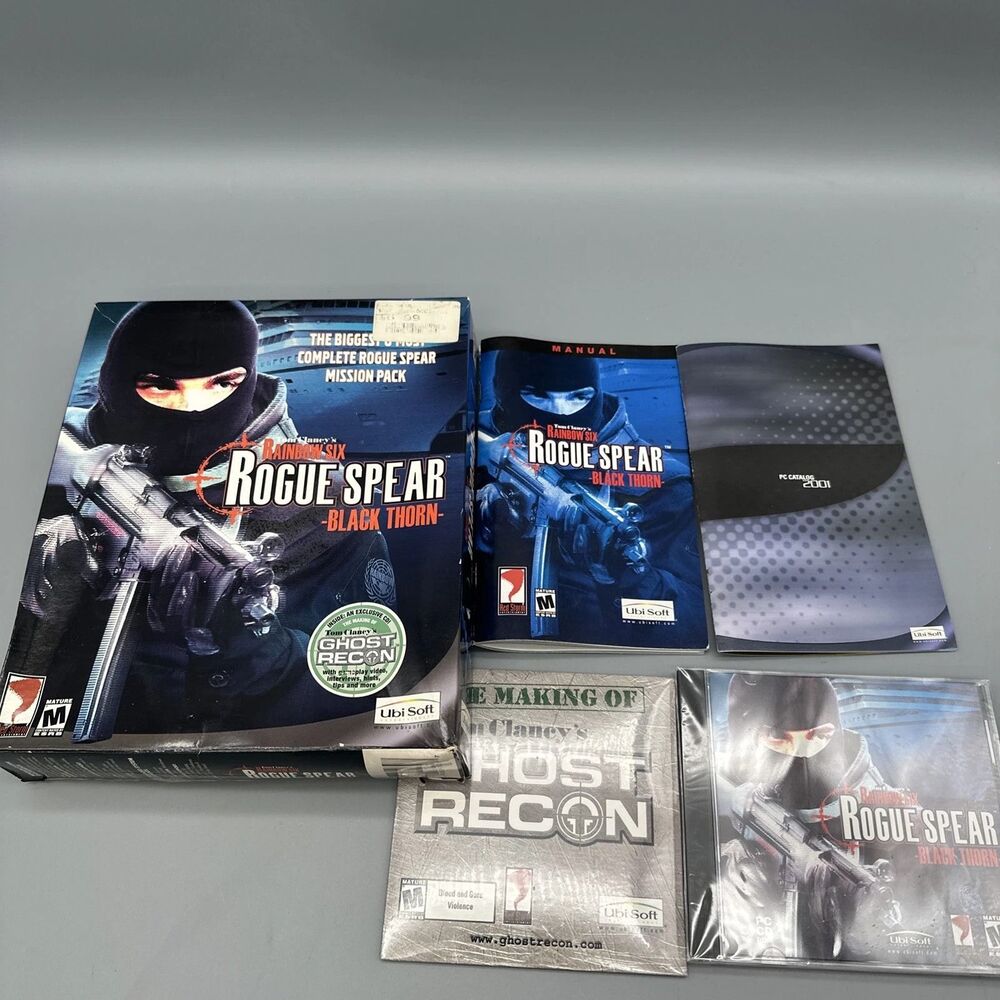 Tom Clancy's Rainbow Six: Rogue Spear Black Thorn 2001 PC Big Box New Opened Box